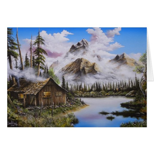 Pintura al óleo de la soledad del verano de David  Tarjetón