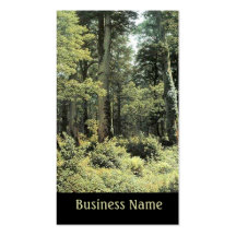 Pintura al óleo del paisaje del bosque el | del ro plantillas de tarjetas personales