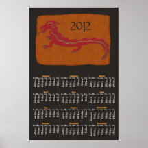 Pintura antigua 2012 años del calendario del dragó impresiones