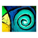 Pintura brillante enrrollada del arte abstracto de postales