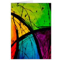 Pintura brillante enrrollada del arte abstracto felicitaciones