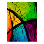 Pintura brillante enrrollada del arte abstracto tarjetas postales
