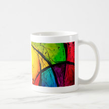 Pintura brillante enrrollada del arte abstracto taza de café
