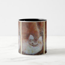 Pintura de acrílico del arte del gato de la taza/d