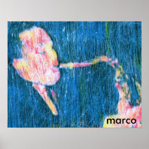 Pintura de acrílico firmada original del MÚSICO de Poster