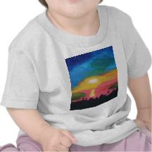 Pintura de acrílico original del cielo hawaiano de camisetas