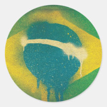 Pintura de aerosol de la bandera del Brasil Pegatinas