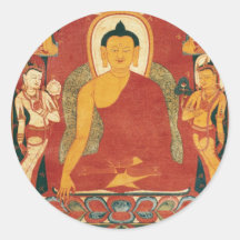 Pintura de Buda del vintage Etiqueta Redonda