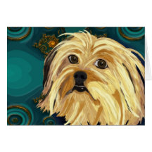 Pintura de Digitaces de un perro de juguete lindo  Felicitaciones