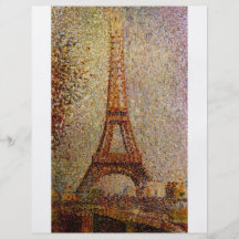 Pintura de Jorte Seurat: La torre Eiffel (1889) Tarjetones