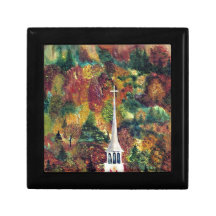 Pintura de la acuarela de la fe del otoño caja de joyas