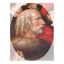 Pintura de la descripción de Cristóbal Colón. Tarjetas Postales
