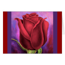 Pintura de la flor del rosa rojo - multi tarjeta