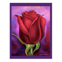 Pintura de la flor del rosa rojo - multi tarjetas postales