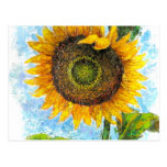 Pintura de la flora del girasol - multi tarjetas postales