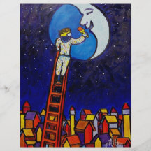 Pintura de la luna tarjetas publicitarias