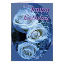Pintura de la tarjeta de cumpleaños azul de los ro