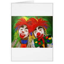 Pintura de los payasos del niño tarjeton