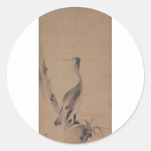 Pintura de Miyamoto Musashi, circa 1600's Pegatinas Redondas