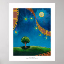 Pintura de paisaje de la diversión del arte de la  poster