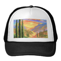 Pintura de paisaje de Toscana - multi Gorros