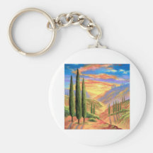 Pintura de paisaje de Toscana - multi Llavero
