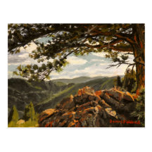 Pintura de paisaje rocosa del aceite del Mountain  Postal