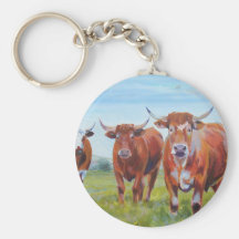 Pintura de tres toros llaveros personalizados
