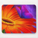 PINTURA DEL ARTE DE LA MARGARITA Y DE LA MARIPOSA  TAPETES DE RATON