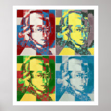 Pintura del arte pop de Wolfgang Amadeus Mozart Posters