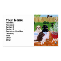 Pintura del Bbq Labradors Tarjetas De Negocios