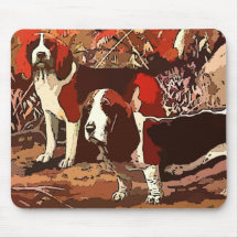 Pintura del beagle del vintage en el cojín de rató alfombrilla de ratón