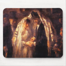 Pintura del boda judío por Israëls Tapete De Ratones