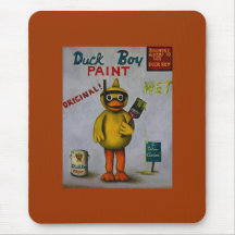 Pintura del muchacho del pato tapete de ratón