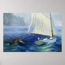 Pintura del paisaje marino: "De la isla del postre Posters