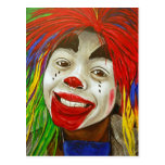 Pintura del payaso del niño postales
