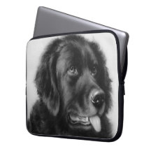 PINTURA DEL PERRO DE TERRANOVA DEL VINTAGE FUNDA COMPUTADORA