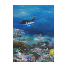 Pintura del rayo de Manta encendido Lienzo Envuelto Para Galerias