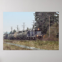 Pintura del Watercolour del tren de carga en un po