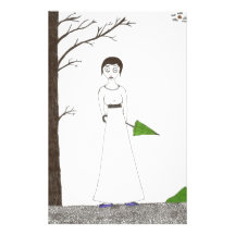 Pintura espeluznante del arroz de Jane Austen Papelería Personalizada