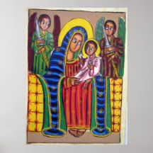 Pintura etíope de la iglesia - poster negro de Mar