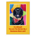 Pintura feliz negra de Labrador Birthay Felicitaciones