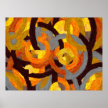Pintura geométrica em círculos - AB-0009G Posteres