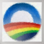 Pintura impresionista del arco iris posters