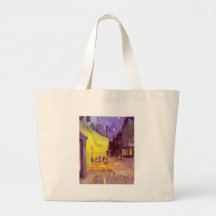 Pintura impresionista del café de Van Gogh Bolsas Lienzo