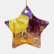 Pintura impresionista del café de Van Gogh Ornamentos Para Reyes Magos