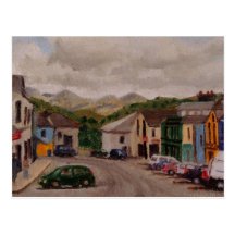 Pintura impresionista del paisaje urbano de Clifde Tarjeta Postal