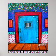 PINTURA MEXICANA DE LA PUERTA DEL ARTE POPULAR POSTERS