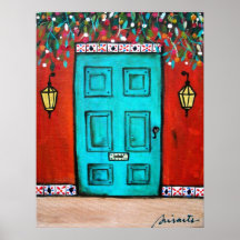 PINTURA MEXICANA DE LA PUERTA DEL ARTE POPULAR POSTERS