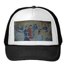 Pintura mural china gorros  